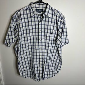 Men’s Ralph Lauren Size‎ Large Short Sleeve Plaid One Pocket Button Shirt